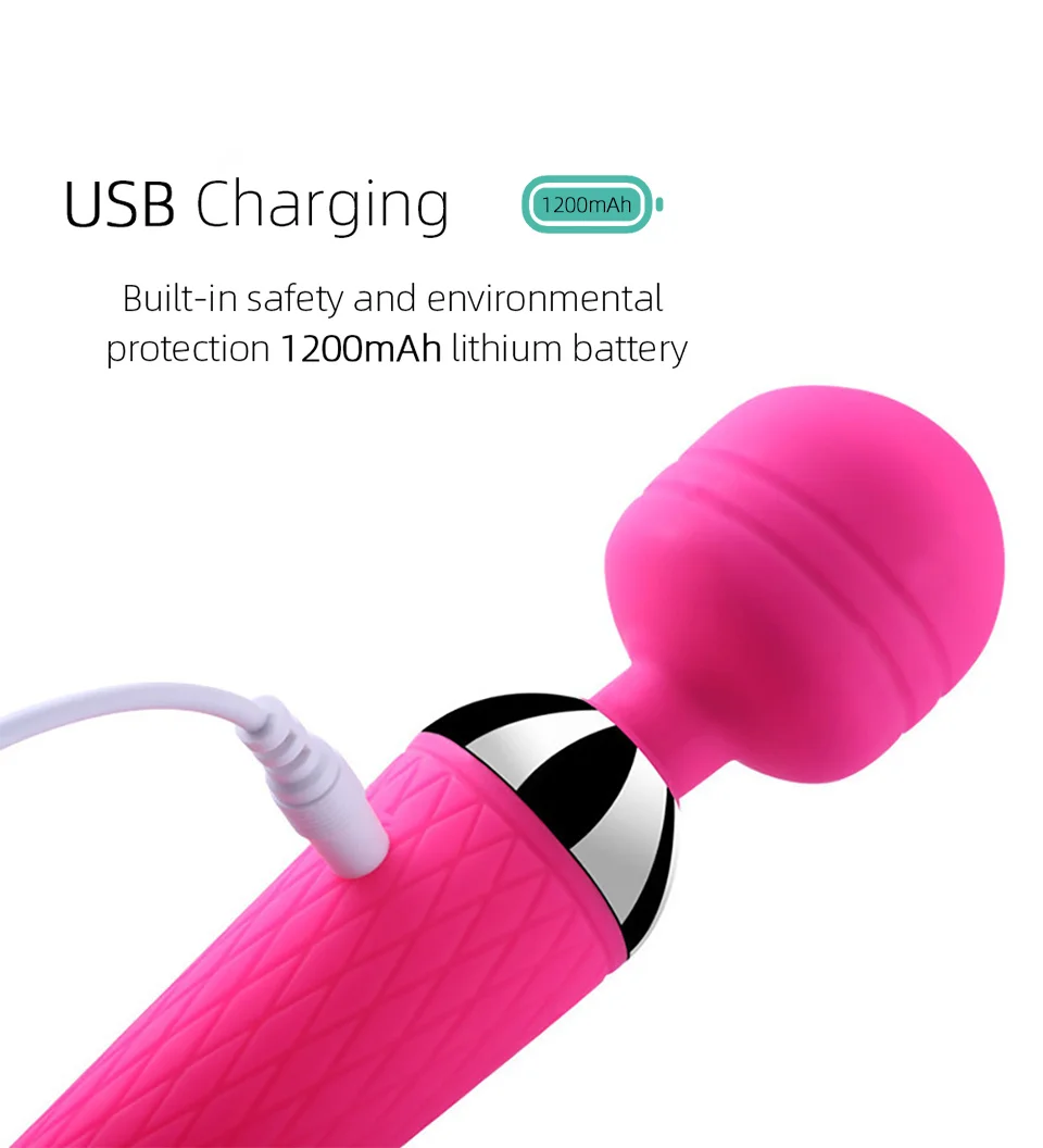 Female USB Recharge Vibrator Massager Magic Wand Powerful G Spot Clitoris Stimulator Vibrating Adult Sex Toys for Women Female USB Recharge Vibrator Massager Magic Wand Powerful G Spot Clitoris Stimulator Vibrating Adult Sex Toys for Women