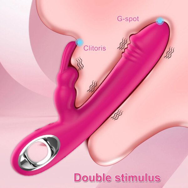 Powerful Rabbit Vibrator Female Dildo G-Spot Vibrator Nipple Clitoris Stimulator Vagina Massager Masturbator Sex Toys for Women