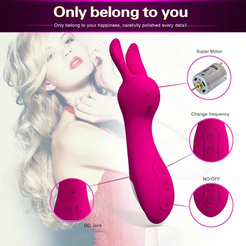 10 Modes Portable Rabbit AV Stick Vibrator Silicone Clitoris Vibrators For Women Female Sexual Toy Wearable Strong Vibration
