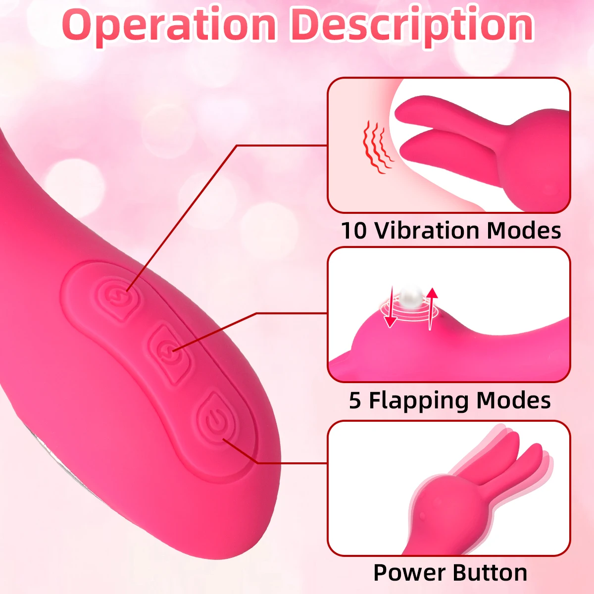 10 Modes Portable Rabbit AV Stick Vibrator Silicone Clitoris Vibrators For Women Female Sexual Toy Wearable Strong Vibration