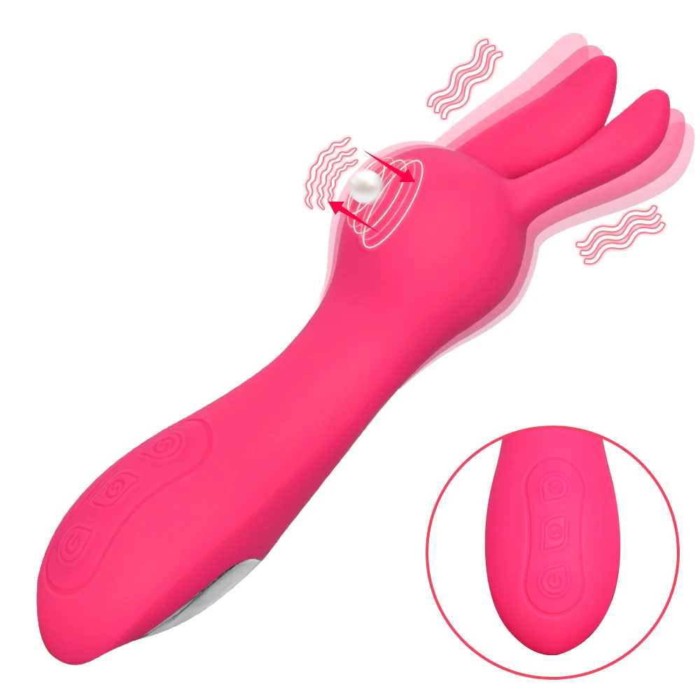 10 Modes Portable Rabbit AV Stick Vibrator Silicone Clitoris Vibrators For Women Female Sexual Toy Wearable Strong Vibration