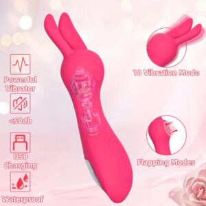10 Modes Portable Rabbit AV Stick Vibrator Silicone Clitoris Vibrators For Women Female Sexual Toy Wearable Strong Vibration