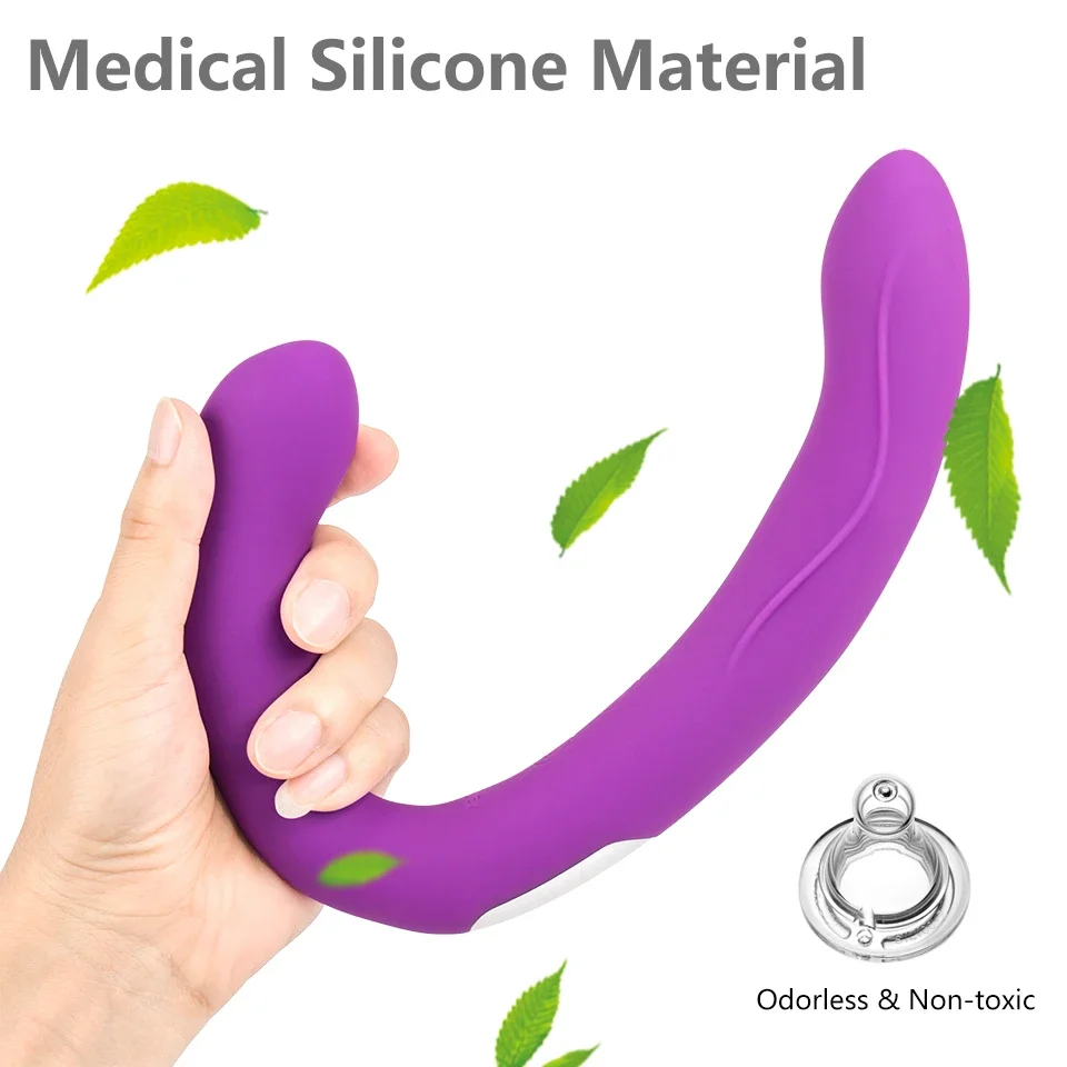 Lesbian Strapless Strapon Dildo Vibrators Remote Control Strap on Double Ended Pegging Dick Goods for Adults Sex Toys for Woman