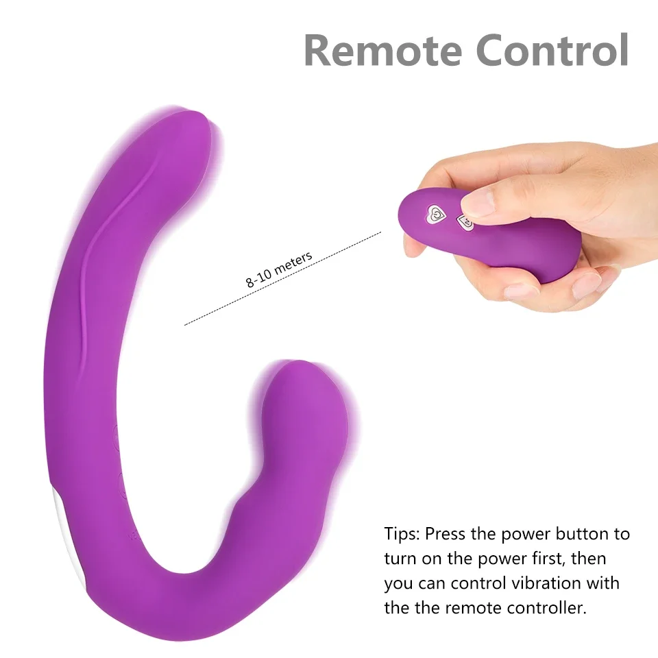 Lesbian Strapless Strapon Dildo Vibrators Remote Control Strap on Double Ended Pegging Dick Goods for Adults Sex Toys for Woman