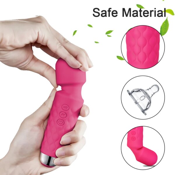 20 Modes Powerful Vibrator Magic Wand Female G-spot Massager USB Rechargeable Massager Adult Female Erotic Products 18