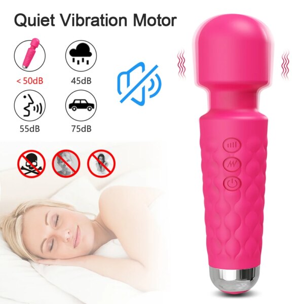 20 Modes Powerful Vibrator Magic Wand Female G-spot Massager USB Rechargeable Massager Adult Female Erotic Products 18