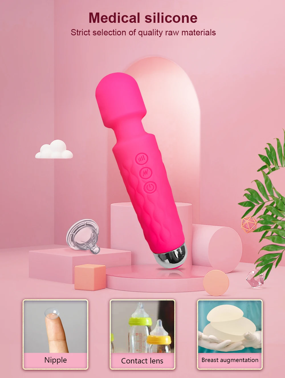 20 Modes Powerful Vibrator Magic Wand Female G-spot Massager USB Rechargeable Massager Adult Female Erotic Products 18