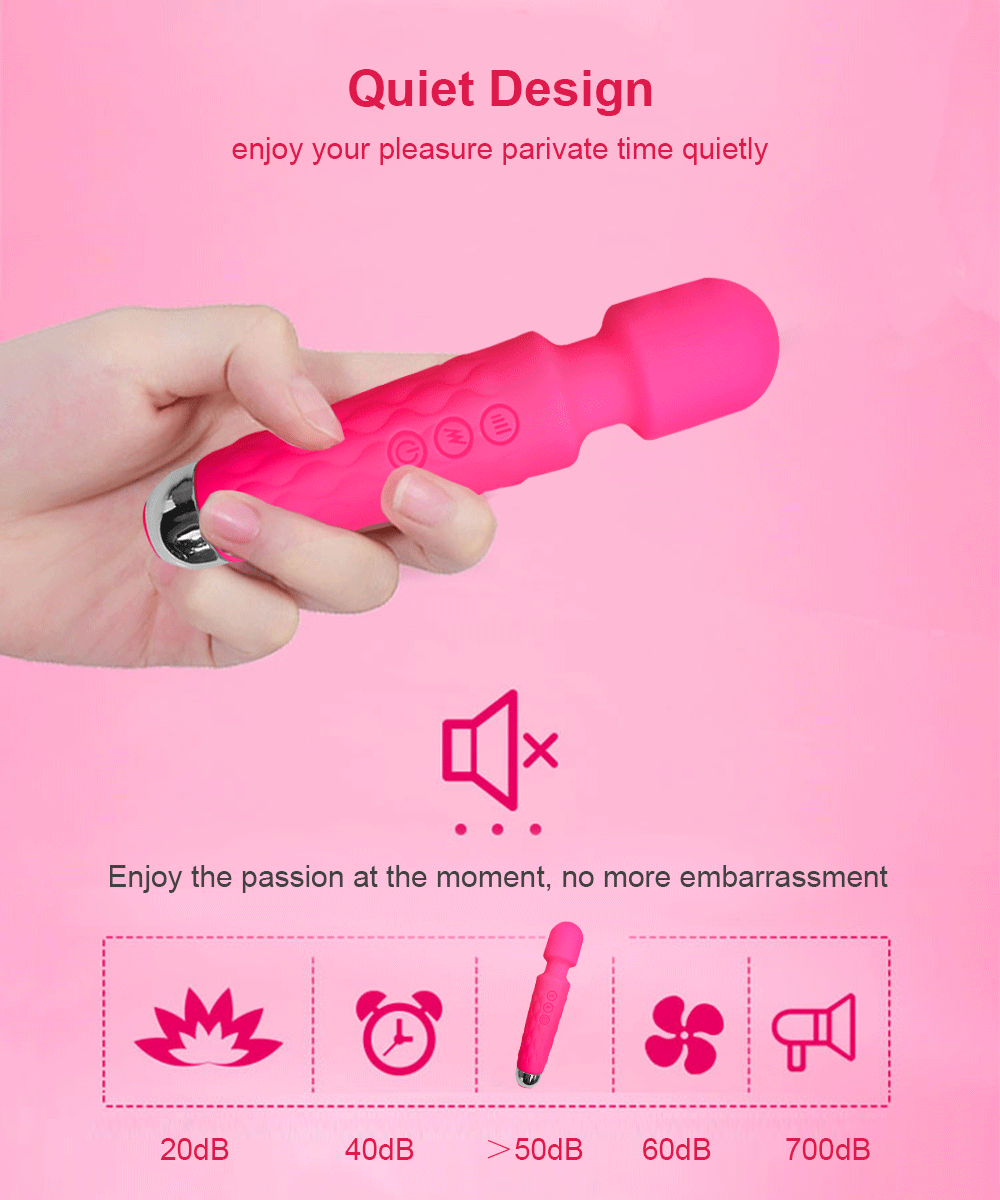 20 Modes Powerful Vibrator Magic Wand Female G-spot Massager USB Rechargeable Massager Adult Female Erotic Products 18