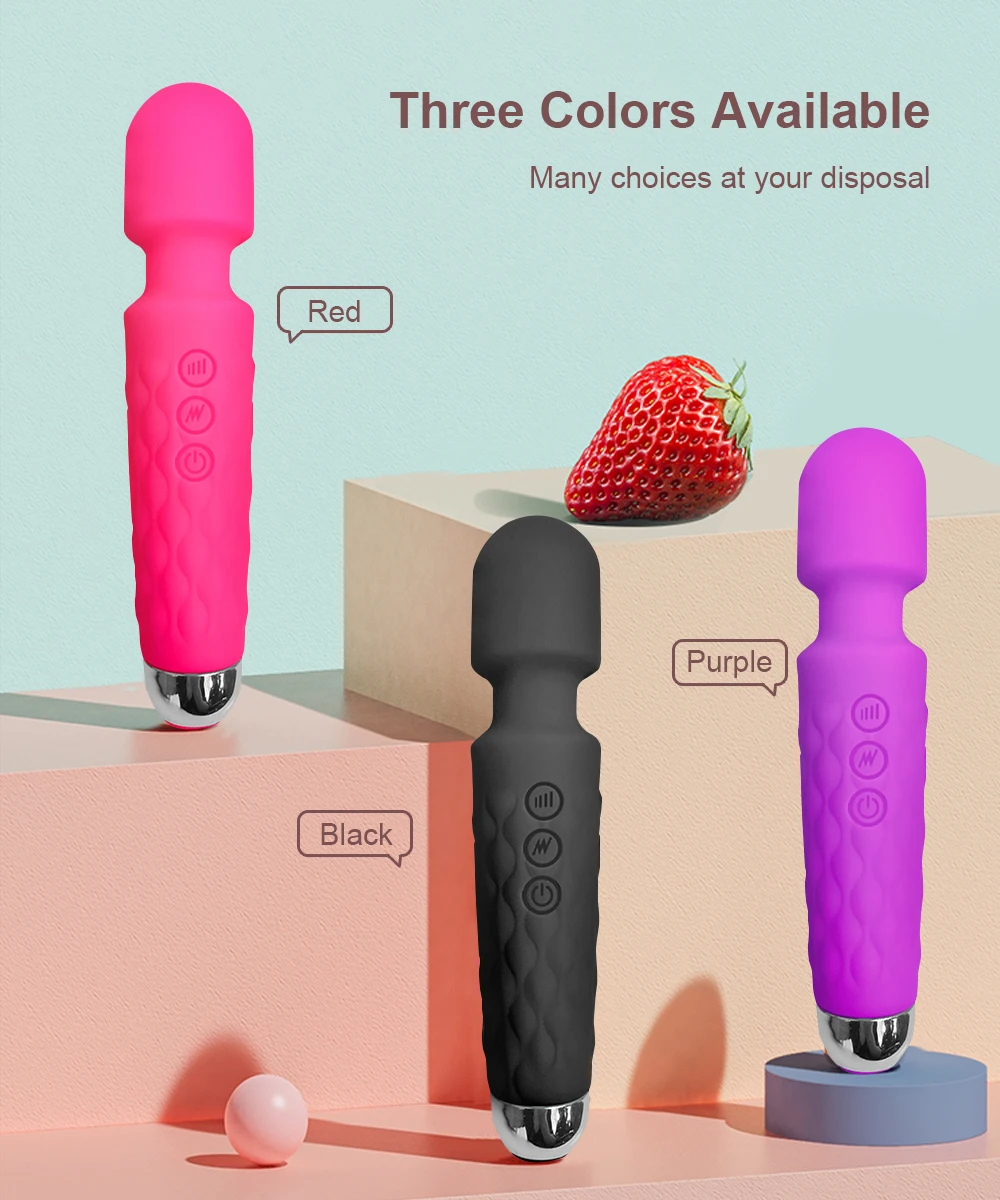 20 Modes Powerful Vibrator Magic Wand Female G-spot Massager USB Rechargeable Massager Adult Female Erotic Products 18