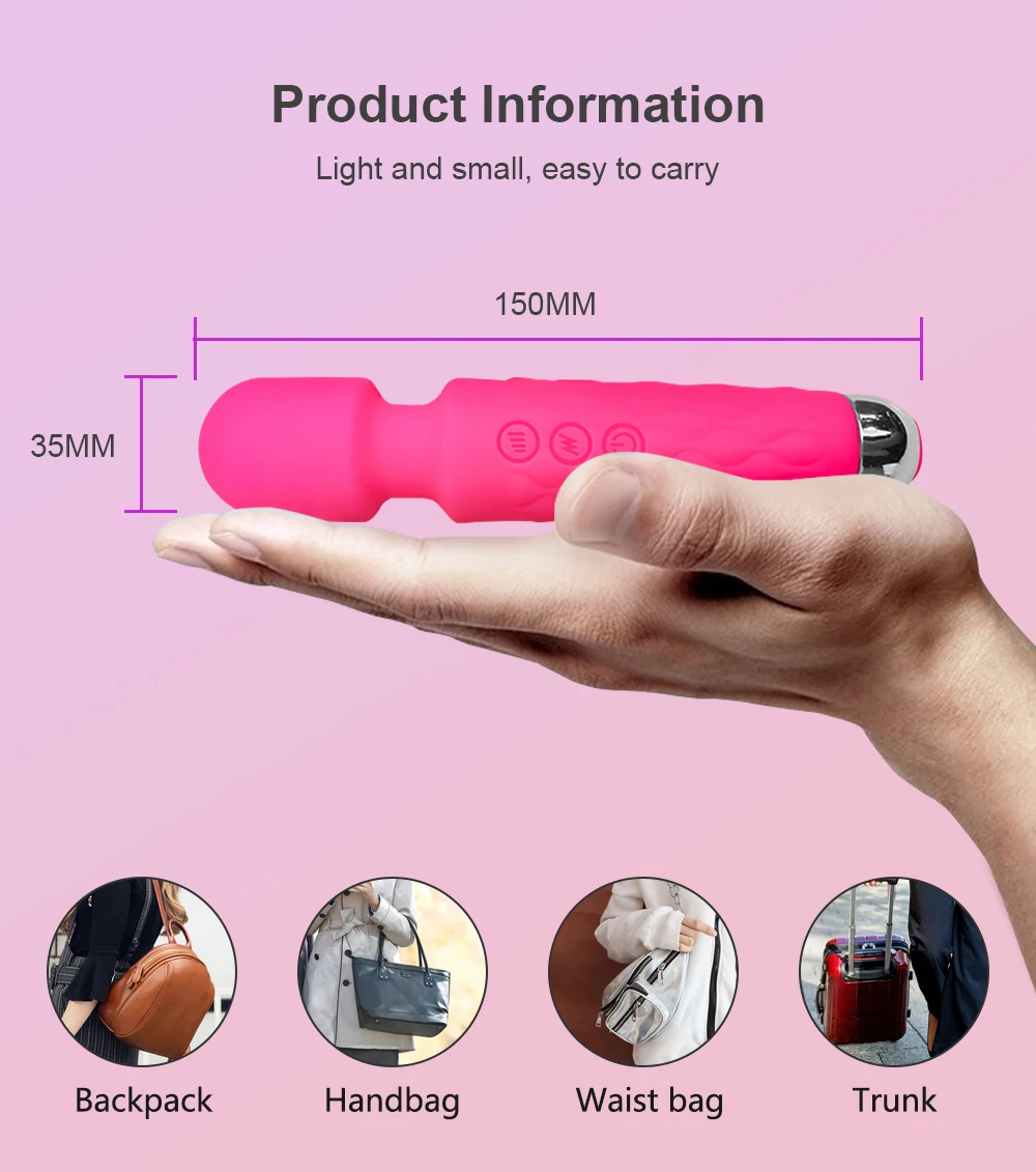 20 Modes Powerful Vibrator Magic Wand Female G-spot Massager USB Rechargeable Massager Adult Female Erotic Products 18