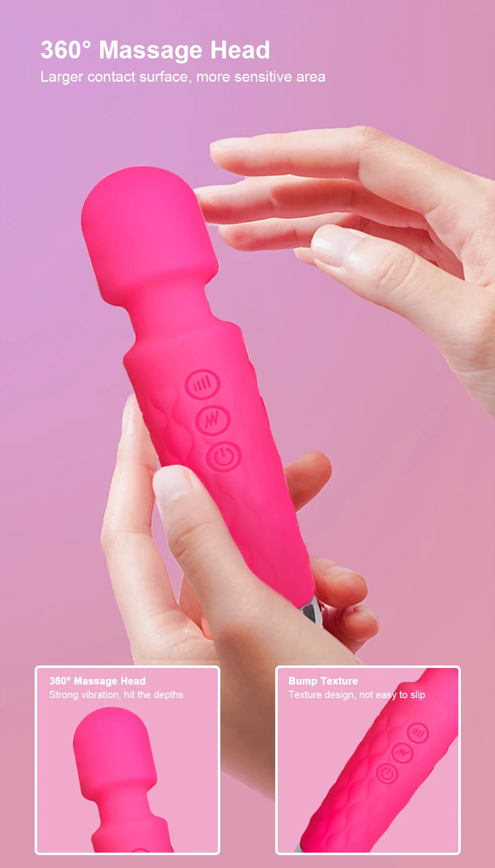 20 Modes Powerful Vibrator Magic Wand Female G-spot Massager USB Rechargeable Massager Adult Female Erotic Products 18