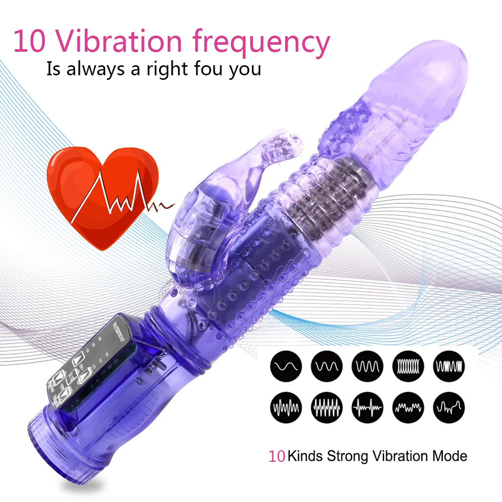 MAIOLI Dual Motor Dildo Rabbit Vibrator 12 Speeds Vibration Rotation Sex Toy for Women G Spot Massager Clitoris Stimulator Sexo