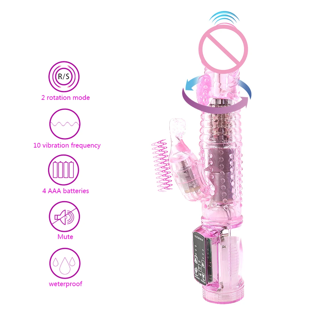 MAIOLI Dual Motor Dildo Rabbit Vibrator 12 Speeds Vibration Rotation Sex Toy for Women G Spot Massager Clitoris Stimulator Sexo