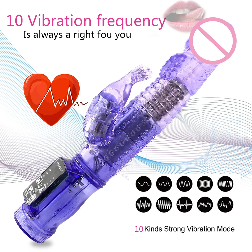 MAIOLI Dual Motor Dildo Rabbit Vibrator 12 Speeds Vibration Rotation Sex Toy for Women G Spot Massager Clitoris Stimulator Sexo