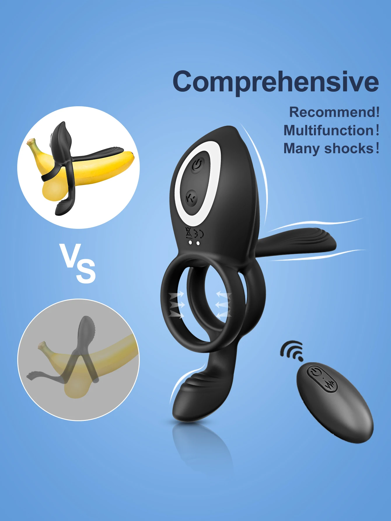 Cock Ring Vibrating for Men Ejaculation Delay Male Erectile Penis Ring G-Spot Clitoris Anal Stimulator Adult Sex Toy for Couples Cock Ring Vibrating for Men Ejaculation Delay Male Erectile Penis Ring G-Spot Clitoris Anal Stimulator Adult Sex Toy for Couples
