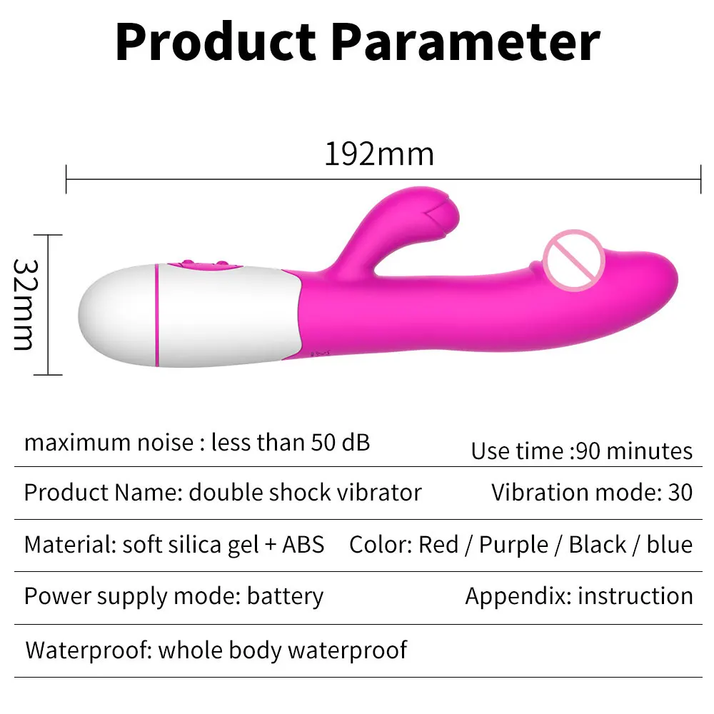 30 Speed Rechargeable Handheld Silicone Adult Clit Clitoral Clitoris Sex Toy G Spot Dual Motor Rabbit Vibrator for Women Female 30 Speed Rechargeable Handheld Silicone Adult Clit Clitoral Clitoris Sex Toy G Spot Dual Motor Rabbit Vibrator for Women Female