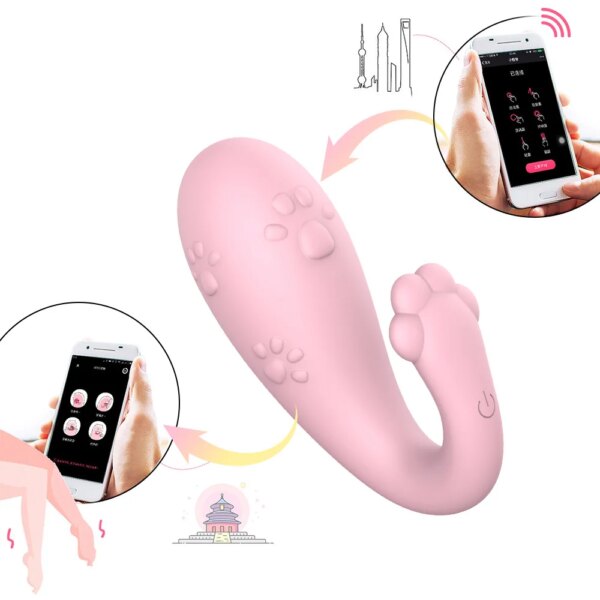 APP Bluetooth Sex Toys for Women Wireless Remote control G-spot Massage 8 Frequency USB charging Monster Pub Vibrator Silicone