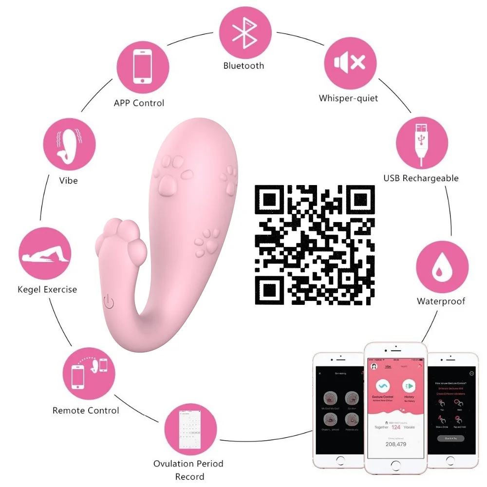 APP Bluetooth Sex Toys for Women Wireless Remote control G-spot Massage 8 Frequency USB charging Monster Pub Vibrator Silicone