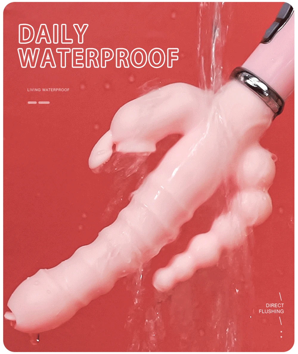3 In 1 Dildo Vibrator Tongue Licking Rabbit Patting G Spot Clit Vagina Stimulator Anal Plug Adult Sex Toys For Women Masturbator
