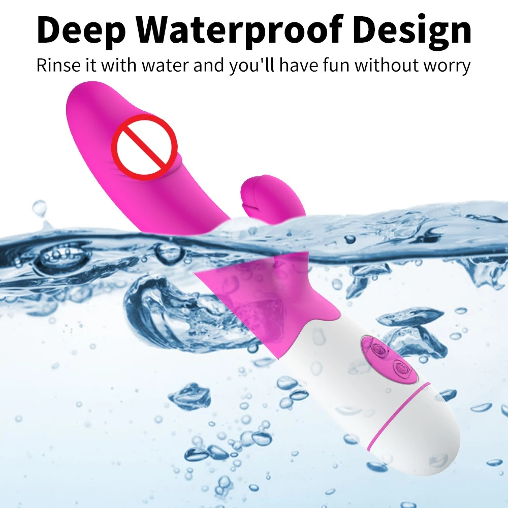 30 Speed Rechargeable Handheld Silicone Adult Clit Clitoral Clitoris Sex Toy G Spot Dual Motor Rabbit Vibrator for Women Female