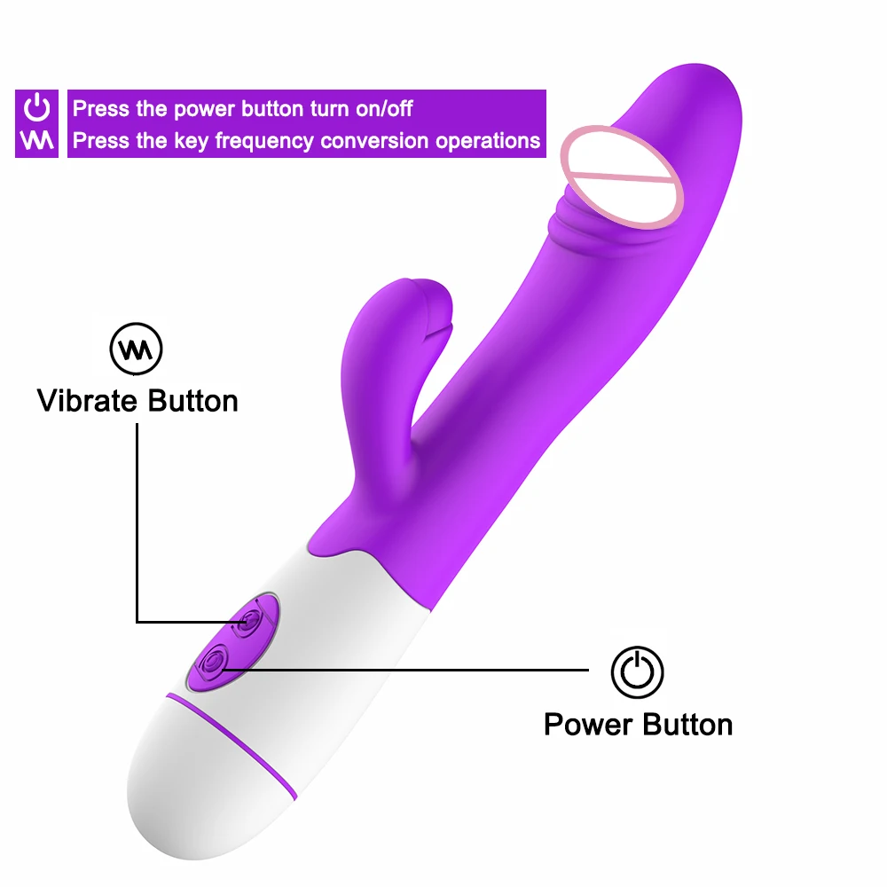 3PCS/SET 30Speed Rechargeable Handheld Silicone Adult Clit Clitoral Clitoris Sex Toy G Spot Dual Motor Rabbit Vibrator for Women