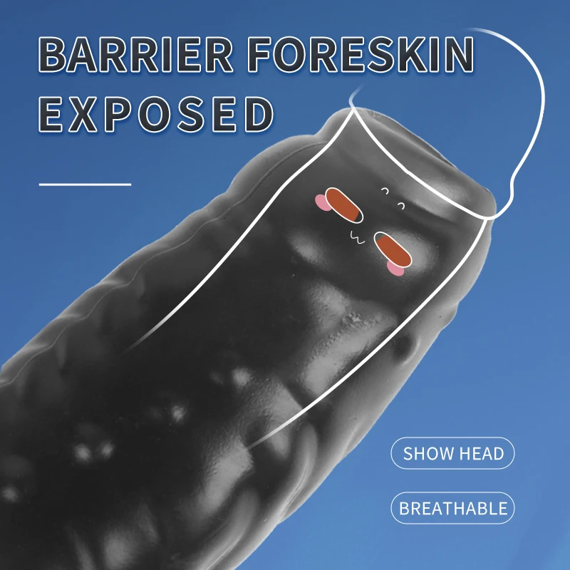 Reusable Penis Extender Cock Rings Delay Ejaculation Penis Condom No Vibrator Sex Toys For Men Bdsm Women Anal Clitor Stimulator
