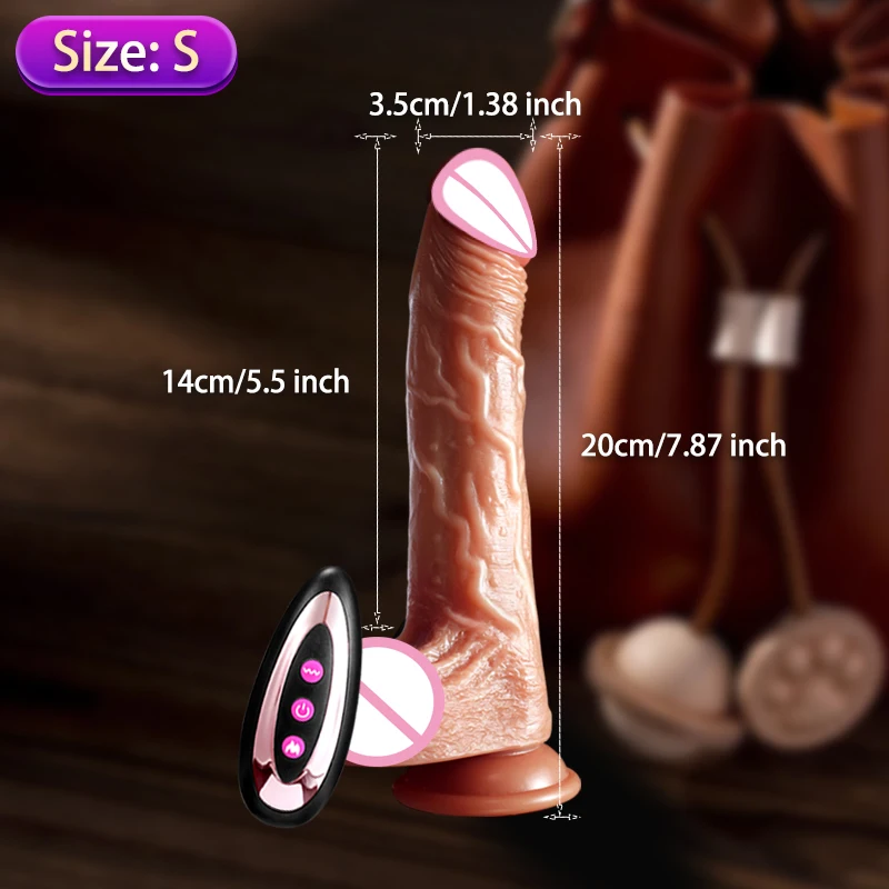 Big Telescopic Dildo Heating Vibrator Vagina Anal Stimulator Dildo Penis Sex Toy for Women Orgasm Masturbator G Spot Sex Machine