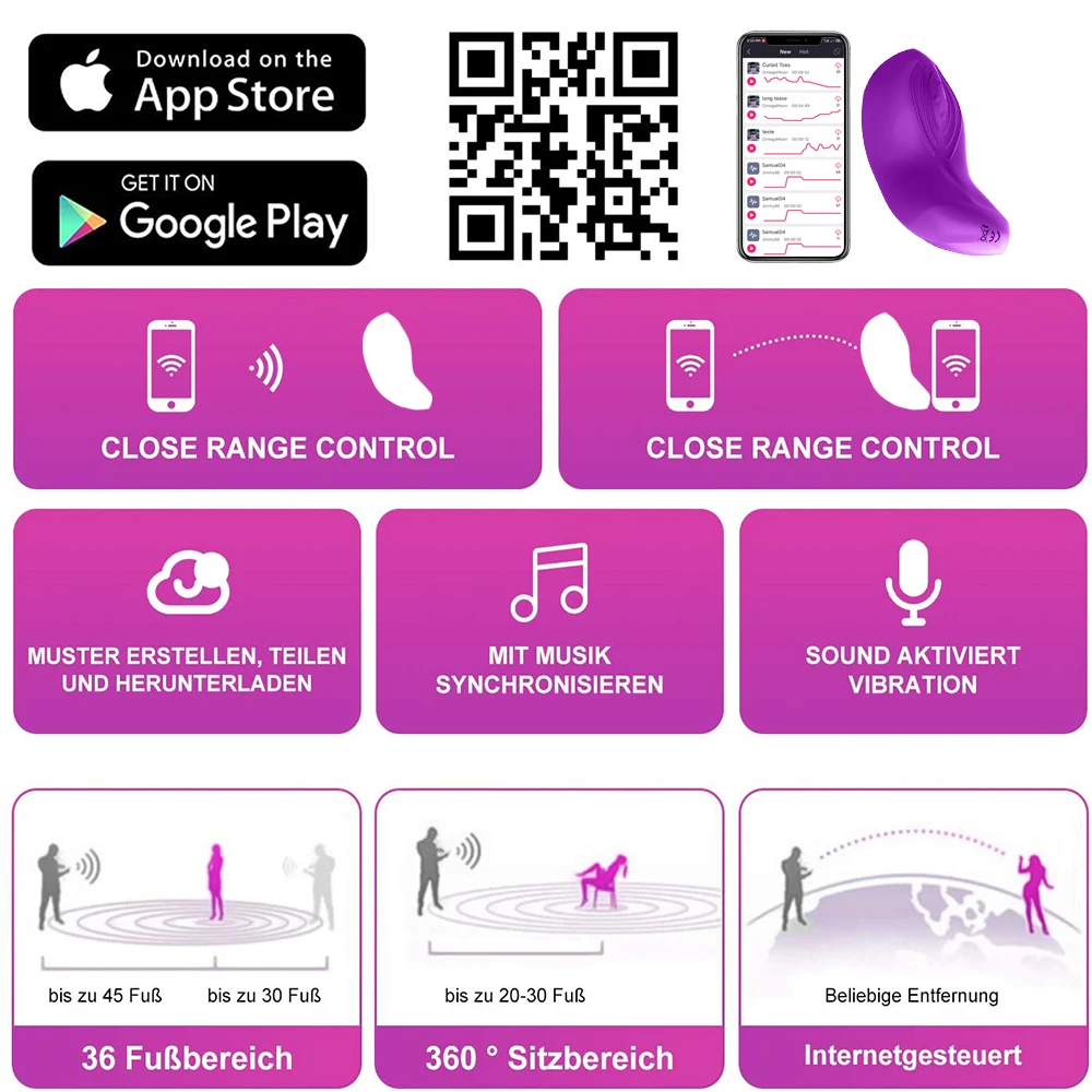 Butterfly Wearable Vibrator Wireless APP Remote Panties Dildo Vibrator for Women Clitoral Stimulator Massage Erotic Sex Toys 18+