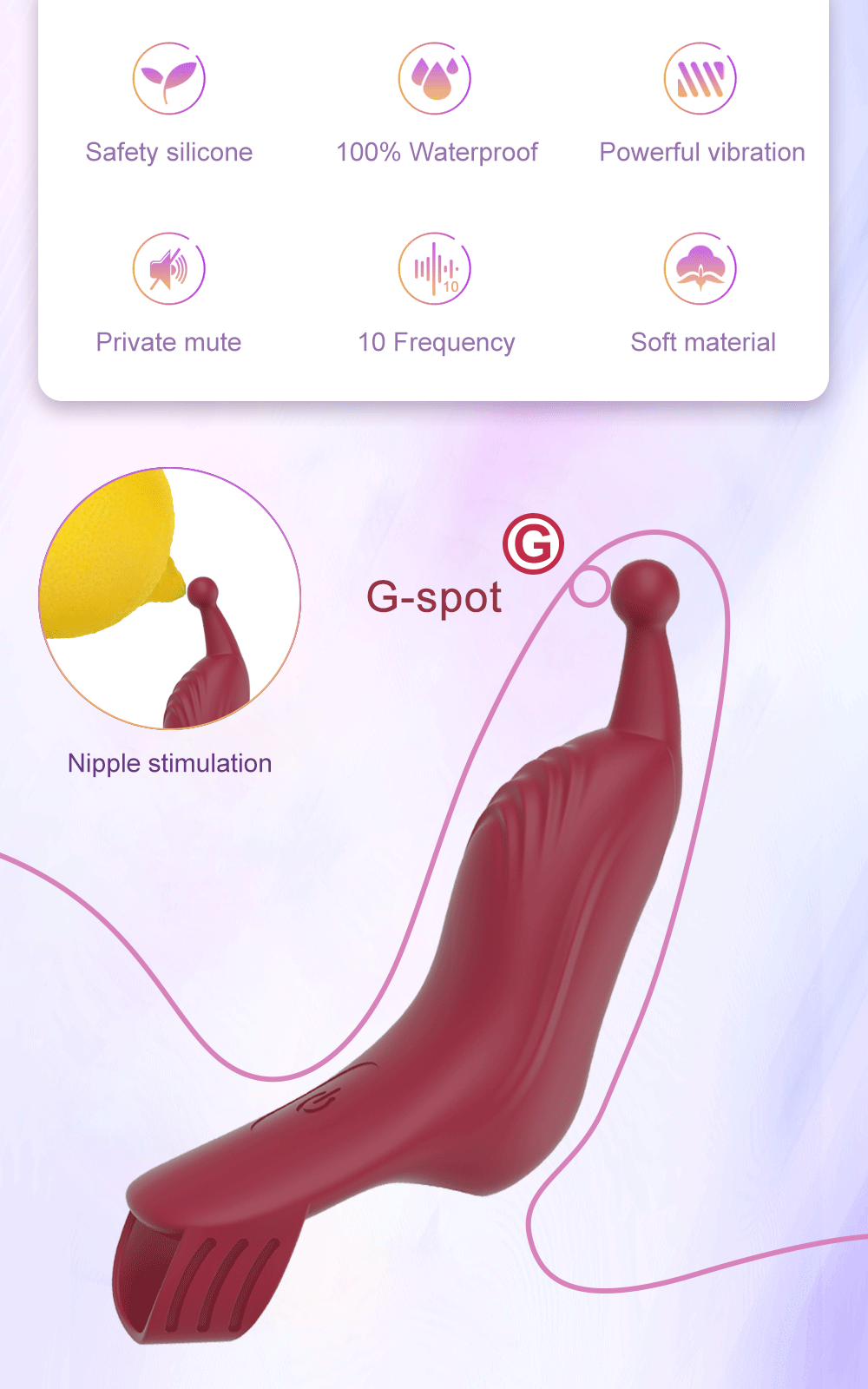 G-Spot Finger Vibrator Female Sex Toy For Women Clitoris Stimulator Couples Nipple Powerful Silicone Toy Goods for Adults 18