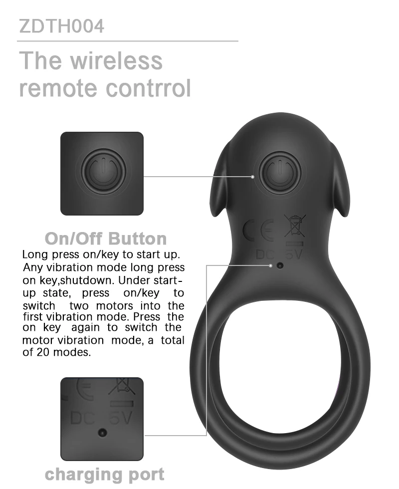 Couple Vibrator Penis Ring Cock Vibration Wireless Remote Cockring Pensring Vagina Stimulator G Spot Massager Sex Toys For Men