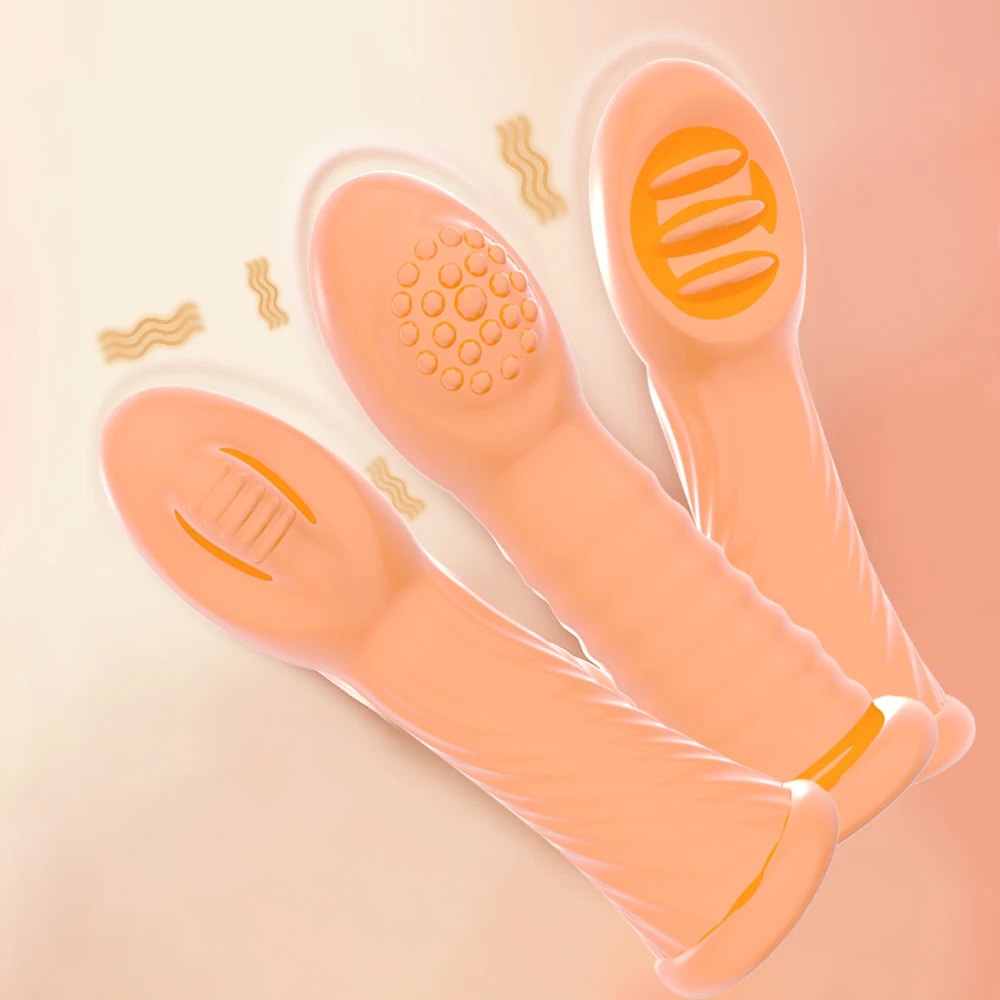 Finger Vibrators Orgasm G Spot Clitoris Vaginal Massage Stimulator Masturbator Erotic Vibrating Finger Sleeve Sex Toy For Women