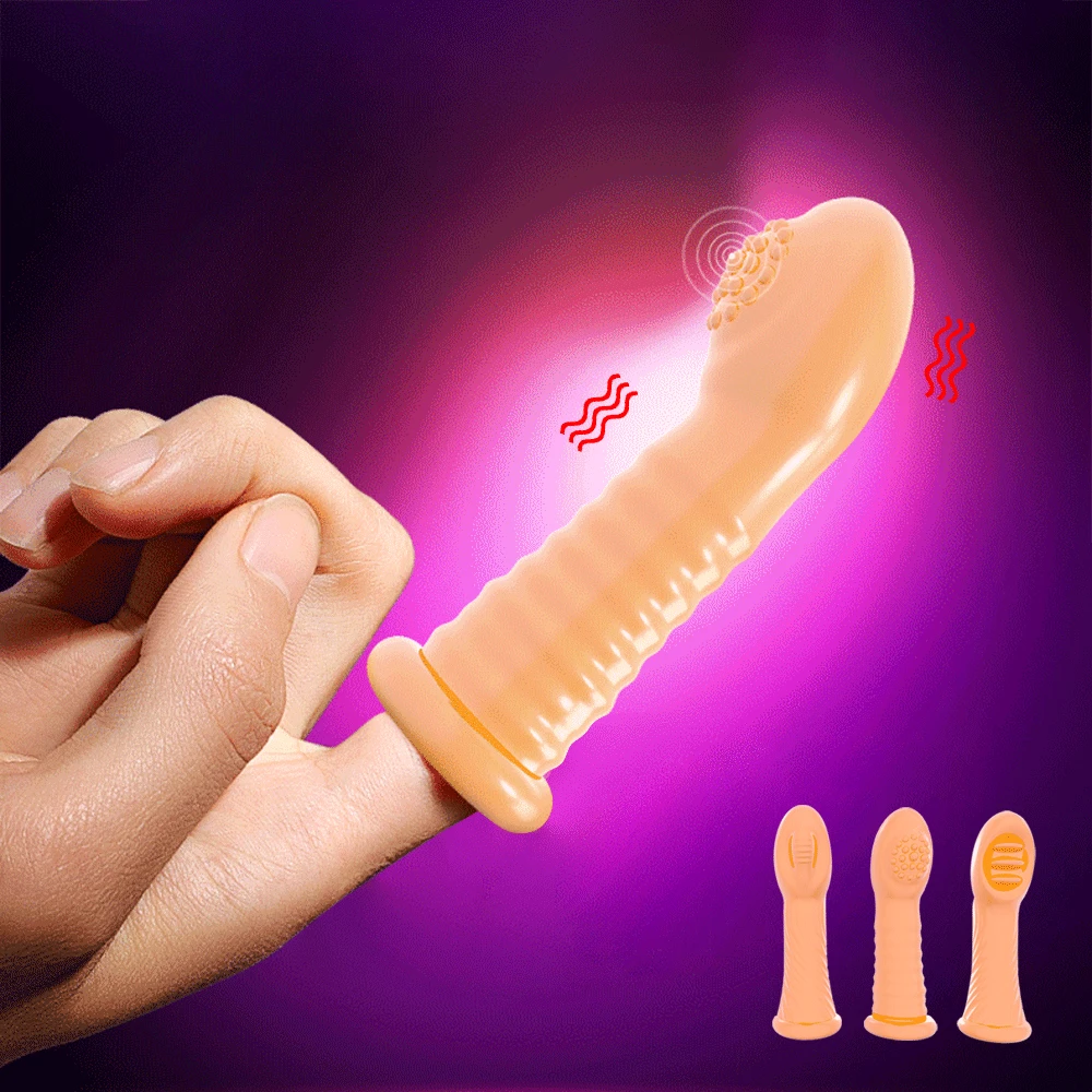 Finger Vibrators Orgasm G Spot Clitoris Vaginal Massage Stimulator Masturbator Erotic Vibrating Finger Sleeve Sex Toy For Women