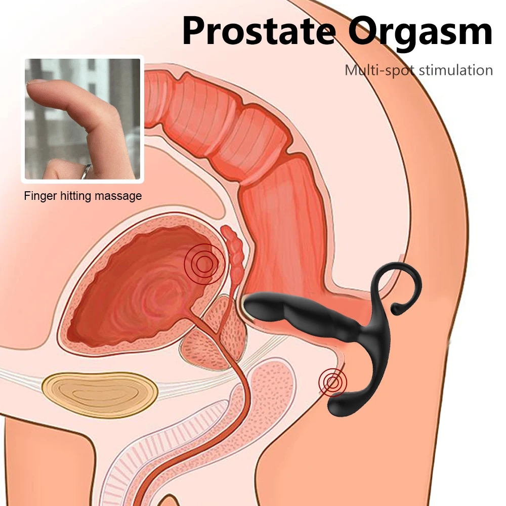 Prostate Massager Male Masturbator Finger Anal Vibrators Stimulation Butt Plug Anus Vibrator Sex Toy For Men Couple Adult Anal