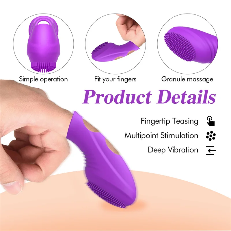 G Spot Vibrator Massage Silicone Finger Sleeve Clitoris Stimulation Vibrating Egg Sex Toys For Women Masturbation Adult Games