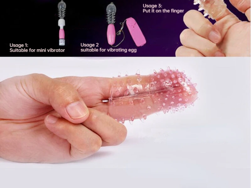 Double Finger Sleeve Adult Sex Toys for Women Vaginal Massager Female Masturbator G-spot Clitoris Stimulator Penis Enlargement