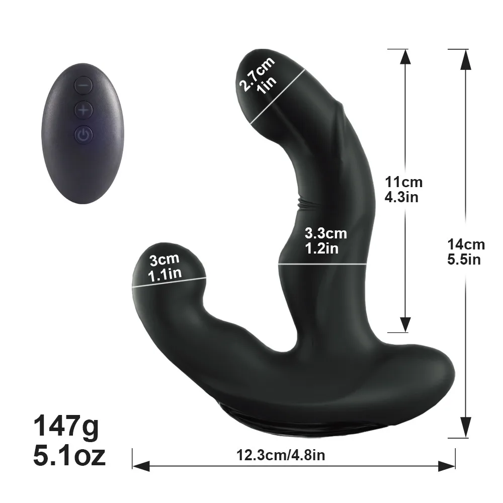 Male Prostate Massager 3 In 1 Wiggle Heating Anal Plug Sex Toys for Men Masturbation G Spot Stimulation Wireless Dildo Vibrator
