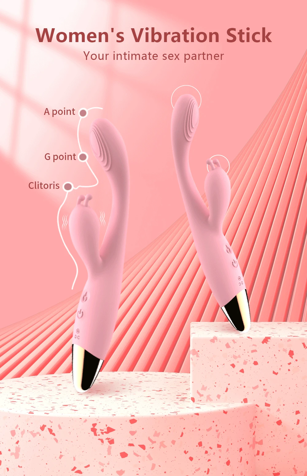 10 Speeds G-Spot Vibrator for Women Nipple Clitoris Stimulator 8 Fast Seconds to Orgasm Finger Shaped Vibes Sex Toys for Adults