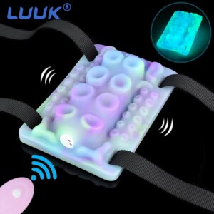 Luminous Grinder With Strap Women Masturbator Remote Control Vibrating Dildo G Spot Stimulation USB Rechargeable Sex Toys