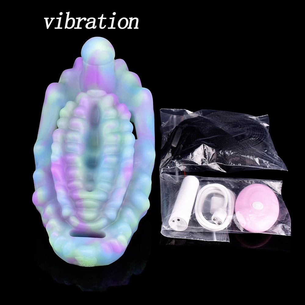 LICKER Strapon Sex Luminous Vibrating Grinder Vaginal Prostate Massage Stimulation Vibrator Adults Toys For Women Men Foreplay