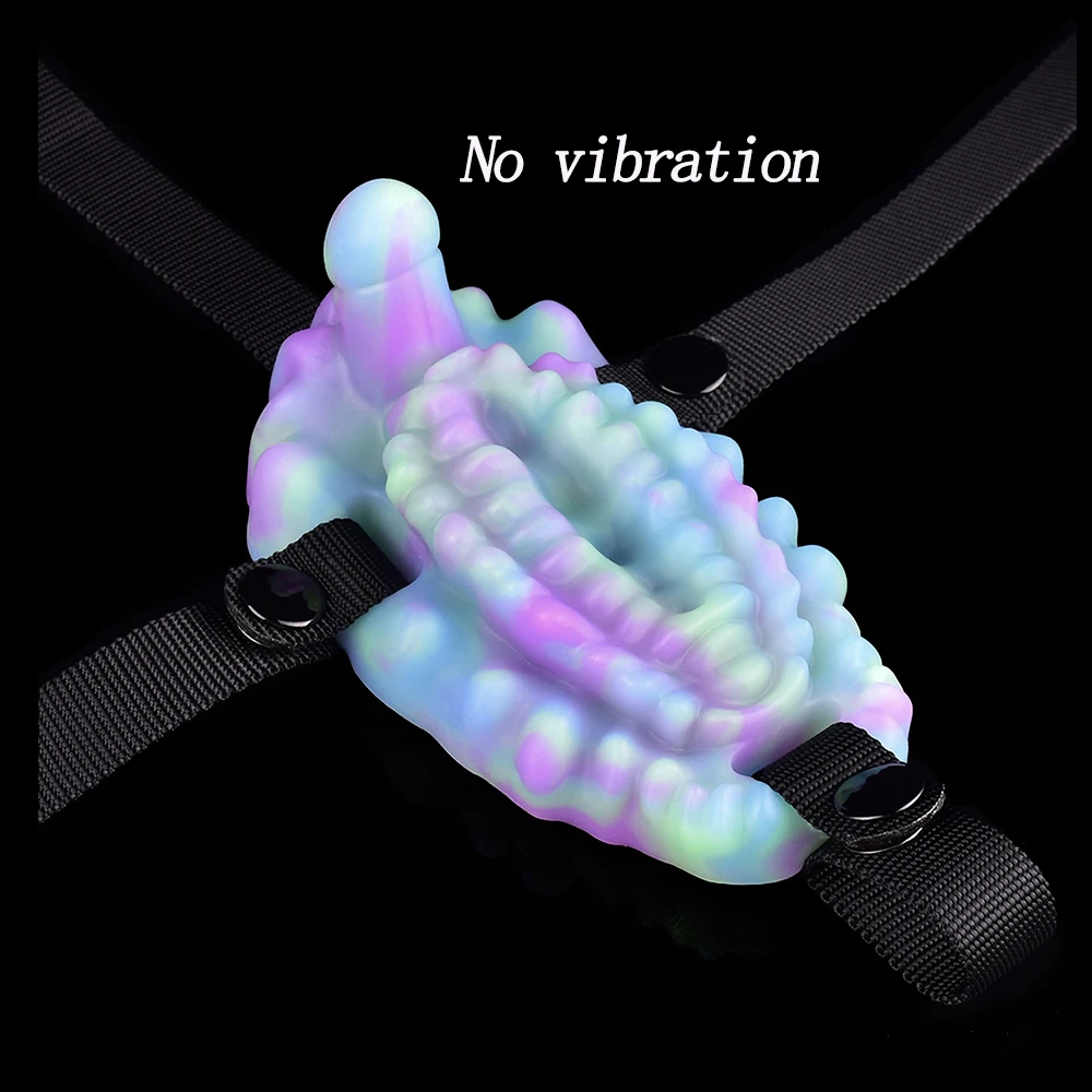 LICKER Strapon Sex Luminous Vibrating Grinder Vaginal Prostate Massage Stimulation Vibrator Adults Toys For Women Men Foreplay