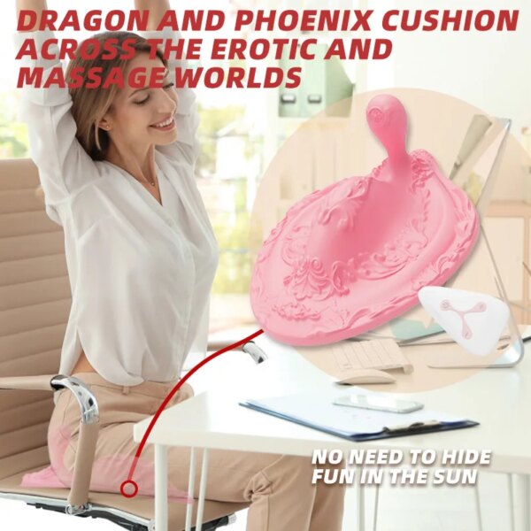Dragon and Phoenix Pad Vibrating Massager 12 Frequency Remote Control Prostate  Anal Massage Multifuncational Unisex Vibrator