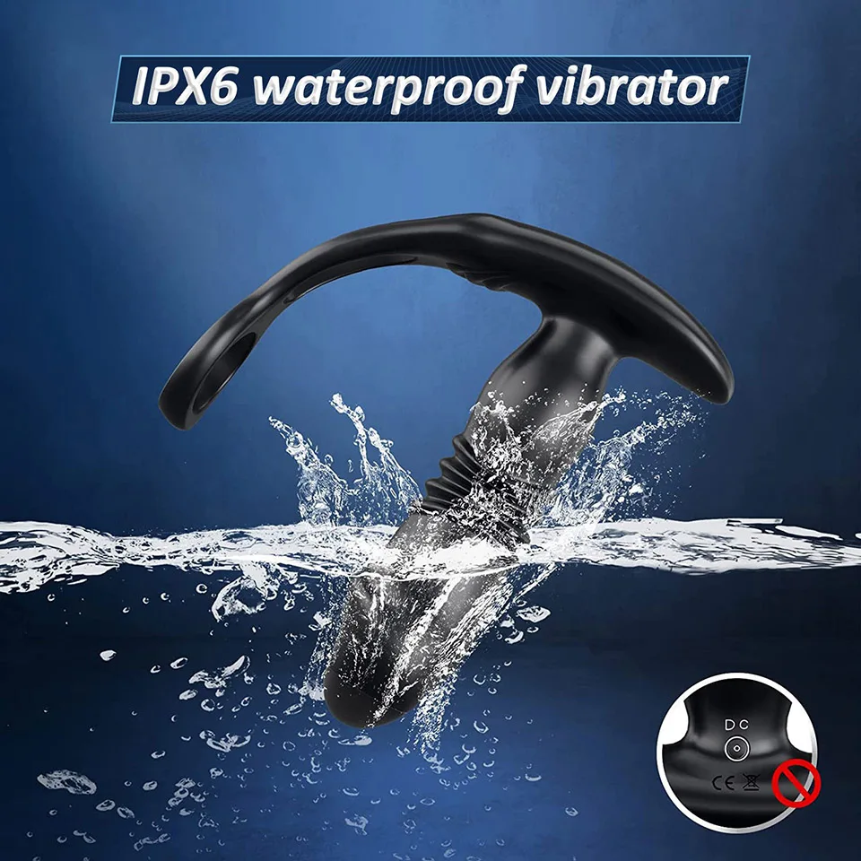 Men Double Locking Ring Usb-Powered Anal Vibrator Remote Control Retractable Anal Plug Prostate Massager Masturbator Butplug Men Double Locking Ring Usb-Powered Anal Vibrator Remote Control Retractable Anal Plug Prostate Massager Masturbator Butplug