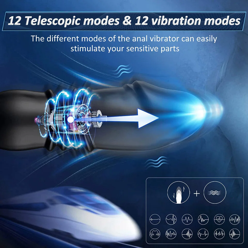 Men Double Locking Ring Usb-Powered Anal Vibrator Remote Control Retractable Anal Plug Prostate Massager Masturbator Butplug Men Double Locking Ring Usb-Powered Anal Vibrator Remote Control Retractable Anal Plug Prostate Massager Masturbator Butplug