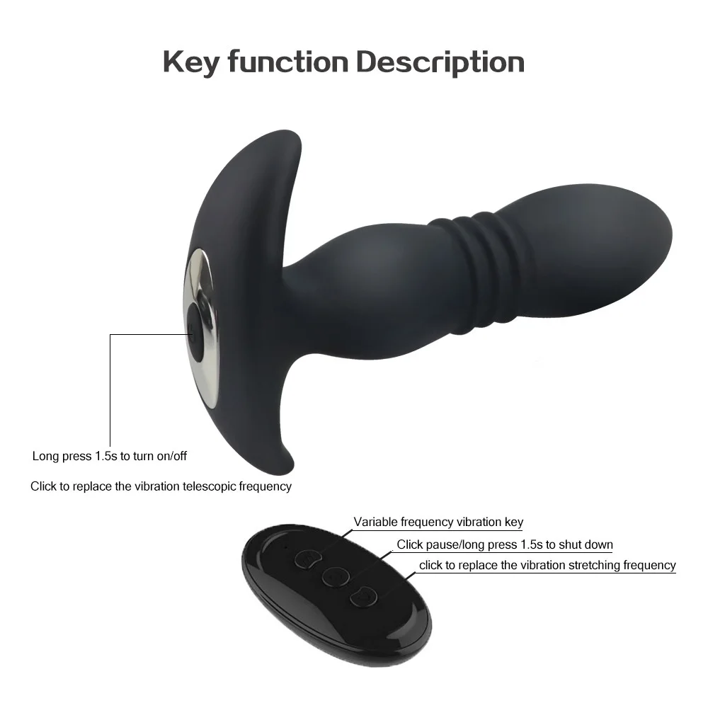 Telescopic Vibrating Butt Plug Anal Vibrator Wireless Remote Sex Toys for Women Ass Anal Dildo Prostate Massager Men Buttplug