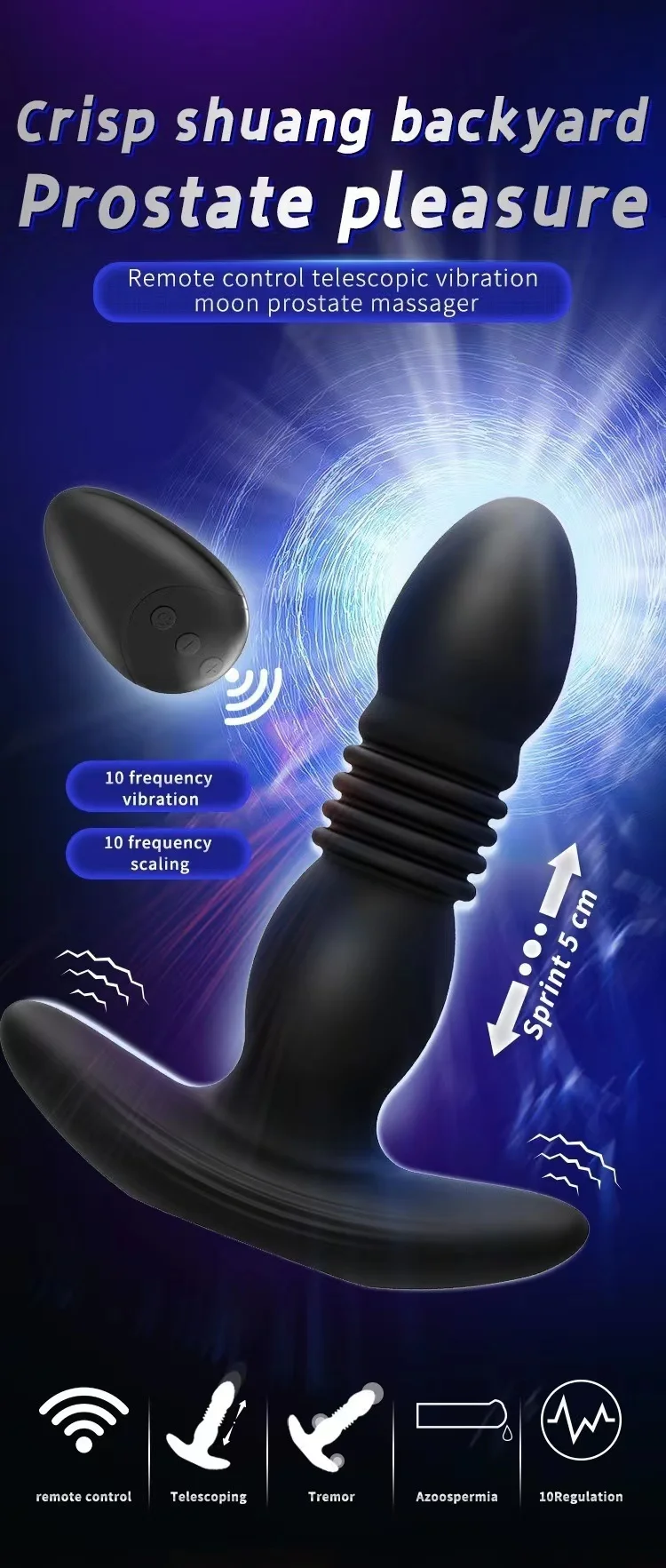 Telescopic Vibrating Butt Plug Anal Vibrator Wireless Remote Sex Toys for Women Ass Anal Dildo Prostate Massager Men Buttplug