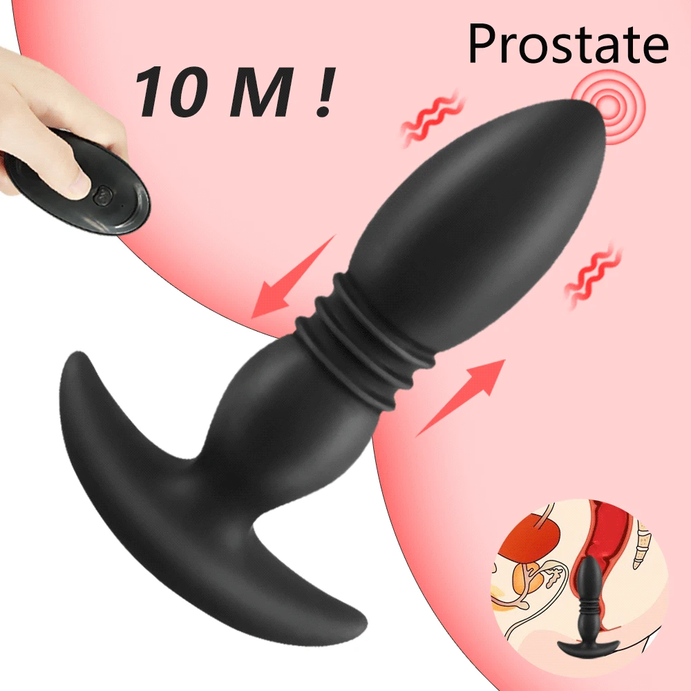 Telescopic Vibrating Butt Plug Anal Vibrator Wireless Remote Sex Toys for Women Ass Anal Dildo Prostate Massager Men Buttplug