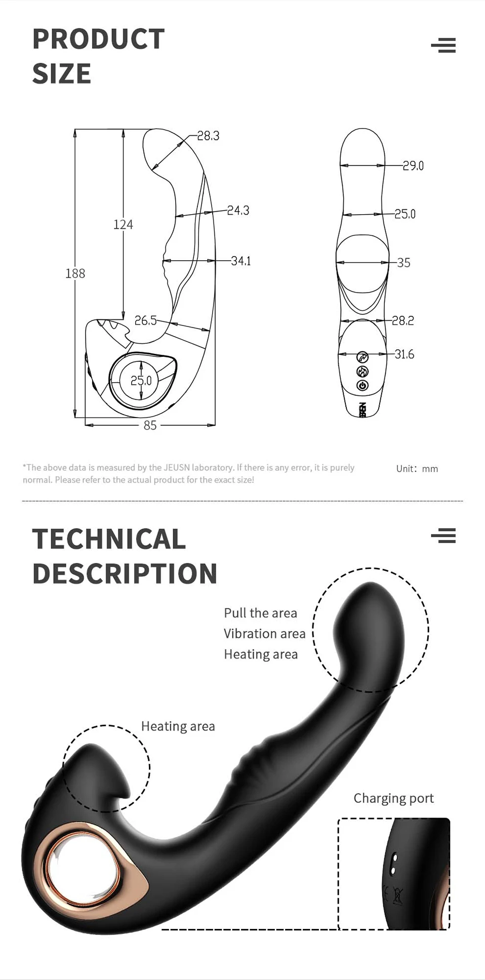 Jeusn Male Prostate Massage Anal Plug vibrator Sex Ttoys heating Control Butt Plug for Man Prostate Stimulate Delay Ejaculation