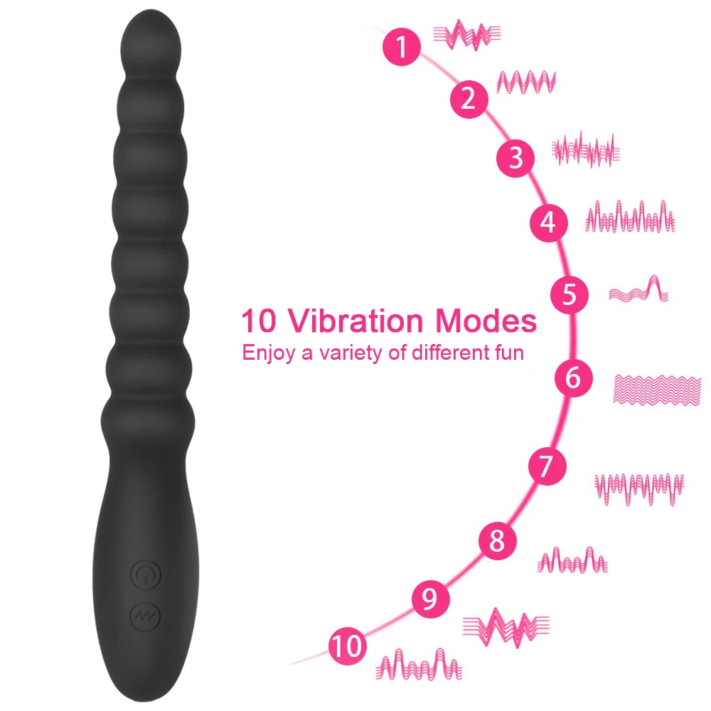 10 Speed Anus Beads Vibrator Anal Plug Prostatic Massager G-spot Stimulator Sex Toys For Women Men Couples