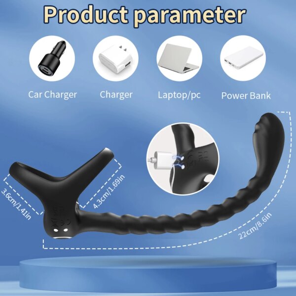 APP Remote Penis Ring Anal Plug Vibrators For Men Cock Ring Delay Exerciser Prostate Stimulator Massager Adult Sex Toys for Men