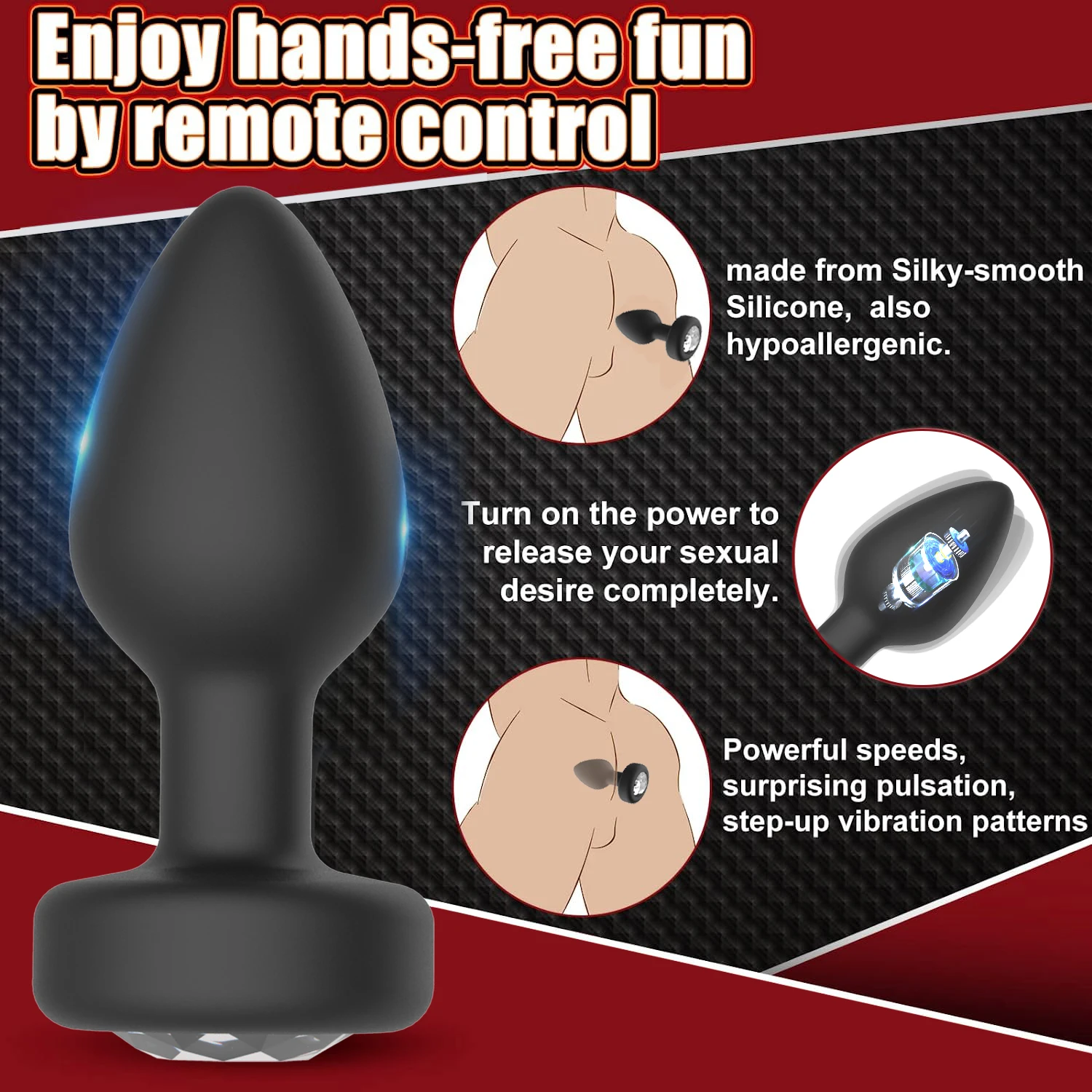 Anal Plug Vibrator For Men Prostate Massage Wireless Remote Control Dildo Butt Plug Vibrators Sex Toys For Women Adult Sex Toys Anal Plug Vibrator For Men Prostate Massage Wireless Remote Control Dildo Butt Plug Vibrators Sex Toys For Women Adult Sex Toys